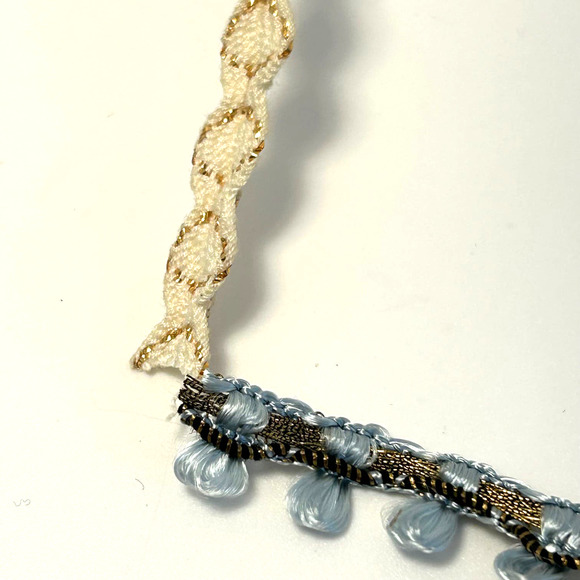 Vintage Trim 13 Yards 9" Blue Brown, 32 Yards 22" White Gold - Picture 5 of 5